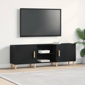 Mueble de TV Roble negro 150 x 30 x 50 cm Madera contrachapada