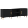 Mueble de TV Roble negro 150 x 30 x 50 cm Madera contrachapada