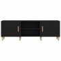 Mueble de TV Roble negro 150 x 30 x 50 cm Madera contrachapada