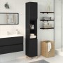 Gabinete de Baño con estante Roble negro 30 x 30 x 190 cm