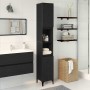 Gabinete de Baño con estante Roble negro 30 x 30 x 190 cm