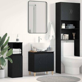 Gabinete de Lavabo para Baño Roble Negro 58 x 33 x 60 cm en Tocadores de baño | Comprar online en Foro24