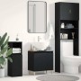 Mueble de lavabo con estante Roble negro 58 x 33 x 60 cm
