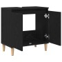 Mueble de lavabo con estante Roble negro 58 x 33 x 60 cm
