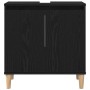 Mueble de lavabo con estante Roble negro 58 x 33 x 60 cm