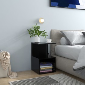 Black plywood nightstand 35x35x55 cm by vidaXL, Nightstands - Ref: Foro24-806348, Price: 30,79 €, Discount: %