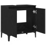 Mueble de lavabo con estante Roble negro 58 x 33 x 60 cm