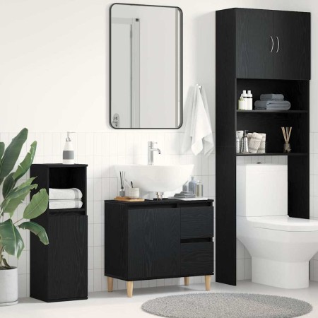 Gabinete de Baño con cajón Roble negro 65 x 33 x 60 cm