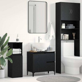 Gabinete de Baño con cajón Roble negro 65 x 33 x 60 cm