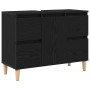Mueble de lavabo con cajón Roble negro 80 x 33 x 60 cm