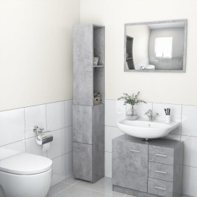 Concrete gray plywood bathroom cabinet 25x26.5x170 cm by vidaXL, Bathroom furniture - Ref: Foro24-808435, Price: 53,13 €, Dis...