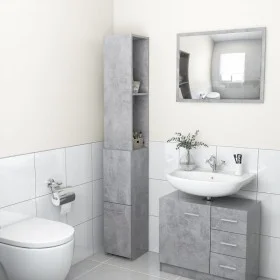 Concrete gray plywood bathroom cabinet 25x26.5x170 cm by vidaXL, Bathroom furniture - Ref: Foro24-808435, Price: 52,36 €, Dis...