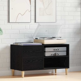 Mueble para discos de vinilo Roble negro 84,5 x 38 x 48 cm