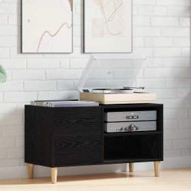 Mueble para discos de vinilo Roble negro 84,5 x 38 x 48 cm