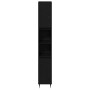 Armario de Baño con almacenamiento Roble Negro 30 x 30 x 190 cm
