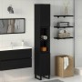 Gabinete de Baño con estante Roble negro 30 x 30 x 190 cm