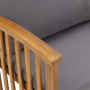 Juego muebles de jardín y cojines 5 piezas madera maciza acacia