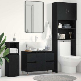 Gabinete de Lavabo para Baño Roble Negro 80 x 33 x 60 cm en Tocadores de baño | Comprar online en Foro24
