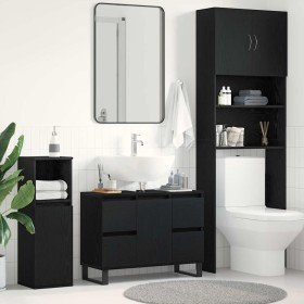 Gabinete de Baño con cajón Roble negro 80 x 33 x 60 cm
