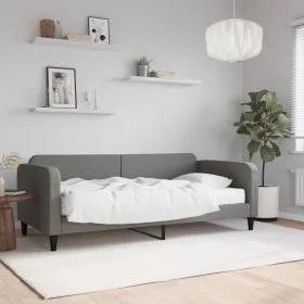Sofa bed with dark gray fabric mattress 90x200 cm by vidaXL, Beds and slatted bases - Ref: Foro24-3196799, Price: 330,71 €, D...