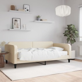Sofa bed with cream fabric mattress 80x200 cm by vidaXL, Beds and slatted bases - Ref: Foro24-3196797, Price: 313,12 €, Disco...