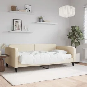 Sofa bed with cream fabric mattress 80x200 cm by vidaXL, Beds and slatted bases - Ref: Foro24-3196797, Price: 303,63 €, Disco...