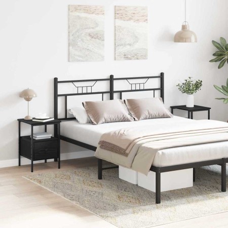 Gabinete de Noche con cajón 2 pcs Roble negro 34 x 36 x 50 cm