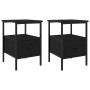 Gabinete de Noche con cajón 2 pcs Roble negro 34 x 36 x 50 cm