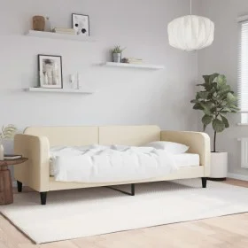 Sofa bed with cream fabric mattress 90x200 cm by vidaXL, Beds and slatted bases - Ref: Foro24-3196802, Price: 328,91 €, Disco...