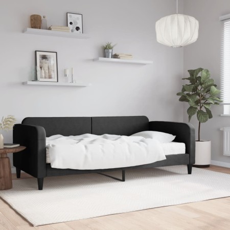Sofá cama con colchón tela negro 90x200 cm de vidaXL, Camas y somieres - Ref: Foro24-3196800, Precio: 312,49 €, Descuento: %
