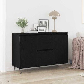 Vitrina Roble negro 101.5 x 35 x 70 cm Madera contrachapada en Aparadores | Comprar online en Foro24