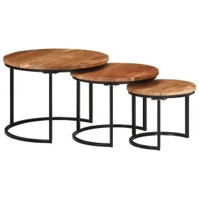 Stapelbare Tische 3 Stück aus massivem Akazienholz von vidaXL, Couchtisch - Ref: Foro24-353900, Preis: 117,24 €, Rabatt: %