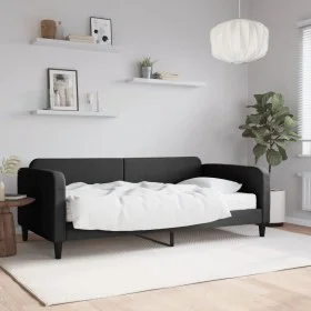 Sofa bed with black fabric mattress 100x200 cm by vidaXL, Beds and slatted bases - Ref: Foro24-3196805, Price: 369,74 €, Disc...