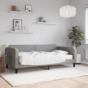 Sofa bed with light gray fabric mattress 100x200 cm by vidaXL, Beds and slatted bases - Ref: Foro24-3196803, Price: 341,86 €,...