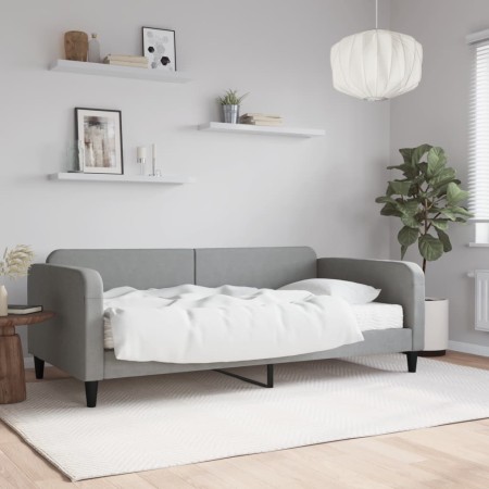 Sofa bed with light gray fabric mattress 100x200 cm by vidaXL, Beds and slatted bases - Ref: Foro24-3196803, Price: 341,86 €,...
