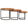 Stapelbare Tische 3 Stück aus massivem Akazienholz von vidaXL, Couchtisch - Ref: Foro24-353900, Preis: 121,71 €, Rabatt: %