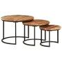 Stapelbare Tische 3 Stück aus massivem Akazienholz von vidaXL, Couchtisch - Ref: Foro24-353900, Preis: 117,20 €, Rabatt: %