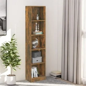 5-tier smoked oak plywood shelf 40x24x175 cm by vidaXL, Bookcases and shelves - Ref: Foro24-816068, Price: 60,39 €, Discount: %