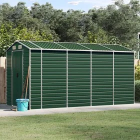 Grüner Gartenschuppen aus verzinktem Stahl, 191 x 385 x 198 cm von vidaXL, Schuppen - Ref: Foro24-3188234, Preis: 465,51 €, R...
