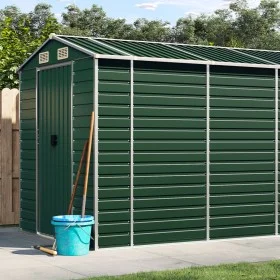 Grüner Gartenschuppen aus verzinktem Stahl, 191 x 555 x 198 cm von vidaXL, Schuppen - Ref: Foro24-3188236, Preis: 673,46 €, R...