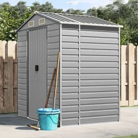 Gartenhaus aus hellgrauem verzinktem Stahl 191x130x198 cm von vidaXL, Schuppen - Ref: Foro24-3188242, Preis: 265,35 €, Rabatt: %