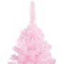 Árbol de Navidad preiluminado con luces y bolas rosa 120 cm