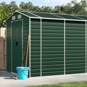 Cobertizo de jardín acero galvanizado verde 191x470x198 cm de vidaXL, Cobertizos - Ref: Foro24-3188235, Precio: 603,60 €, Des...