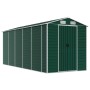Cobertizo de jardín acero galvanizado verde 191x470x198 cm