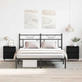 Armario de Noche con cajón 2 pcs Roble negro