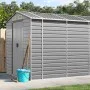 Cobertizo de jardín acero galvanizado gris claro 191x555x198 cm de vidaXL, Cobertizos - Ref: Foro24-3188247, Precio: 755,26 €...