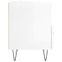 Mesita de noche madera de ingeniería blanco brillo 40x35x47,5cm de vidaXL, Mesitas de noche - Ref: Foro24-827424, Precio: 43,...
