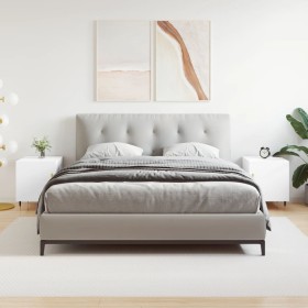 Mesitas de noche 2 uds madera de ingeniería blanco 40x40x50 cm de vidaXL, Mesitas de noche - Ref: Foro24-827517, Precio: 67,0...