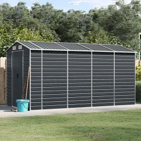 Gartenhaus aus verzinktem Stahl Anthrazit 191x385x198 cm von vidaXL, Schuppen - Ref: Foro24-3188256, Preis: 607,27 €, Rabatt: %