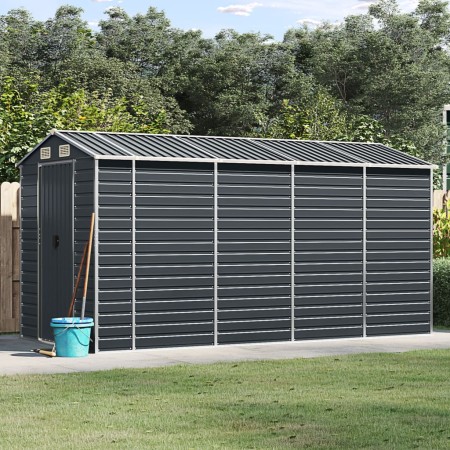 Cobertizo de jardín acero galvanizado antracita 191x385x198 cm de vidaXL, Cobertizos - Ref: Foro24-3188256, Precio: 632,19 €,...